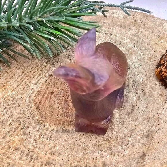 Nature Rainbow Fluorite Hand Carved 2.2" Deer Figure - Picture 5 of 10